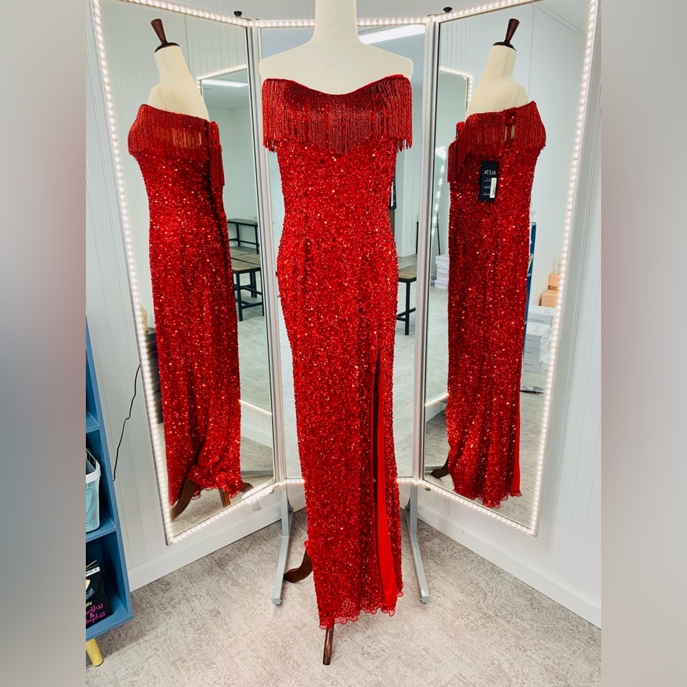 Brand new with Tags Aleta Prom Dress, Red Prom Dress Size 16, Formal Dress, Gown